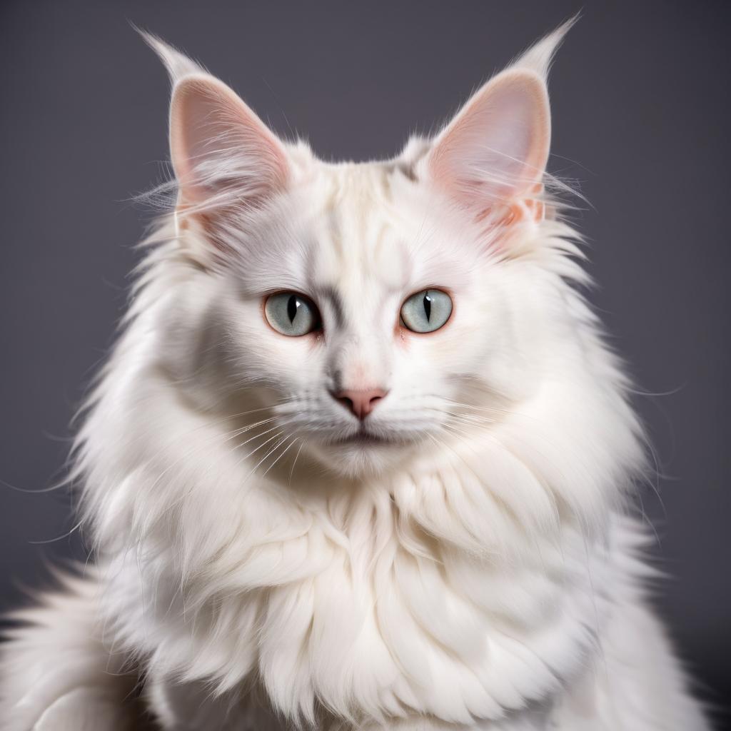 turkish angora cat with a diffused background, capturing their natural beauty in a cute and elegant pose.