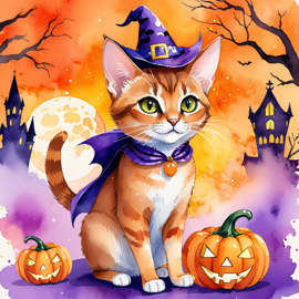 watercolor-abyssinian-cat-halloween-pumpkins-d3c33150b50946e0adc6748ebb344b83