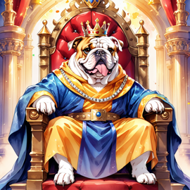 watercolor-bulldog-king-castle-throne-crown-6ef1e3ceda774231a06468be3de31f3a