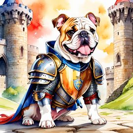 watercolor-bulldog-medieval-knight-castle-4395e9f2e59c4bc09fa711decead7d31