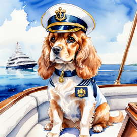 watercolor-cocker-spaniel-captain-yacht-uniform-570e0d41ee18440d9cdf5579f5f72a3a