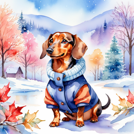 watercolor-dachshund-winter-scene-stylish-5f96beff1f304c35a582052474f1bf94