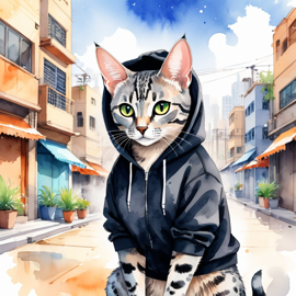 watercolor-egyptian-mau-cat-hoodie-urban-2a6705cc8e674c1d8ba908406b1c2ec6