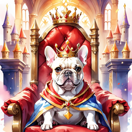 watercolor-french-bulldog-king-castle-throne-44ec70258bf2414fafc379a507948713