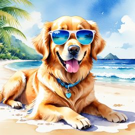 watercolor-golden-retriever-beach-sunglasses-ae9ccb67f1144b4dae579802d6e1839e