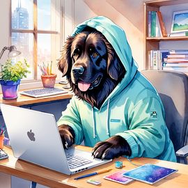 watercolor-illustration-newfoundland-programmer-laptop-hoodie-e7579c49e7604110961a494a3692d410