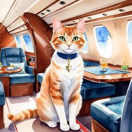 watercolor-manx-cat-gulfstream-jet-elegant-posh-f25957ae36de4120b10519bb36a28181