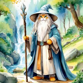 watercolor-norwegian-forest-cat-gandalf-fantasy-088308969c3441388417fdc1dd93bfff