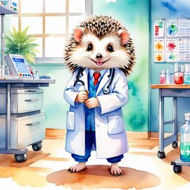 watercolor-painting-african-pygmy-hedgehog-doctor-hospital-vibrant-detailed-studio-anime-6ea3d261031e4386a0b3a030bb0a3e4a