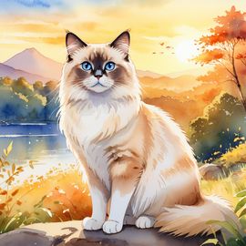 watercolor-painting-birman-cat-golden-hour-vibrant-colors-detailed-illustration-496ee95b737e4c7e988f893861ec9f36