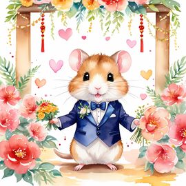 watercolor-painting-chinese-hamster-wedding-beautiful-suit-cute-happy-vibrant-detailed-6297f1be42f440559201b999ed82eeae