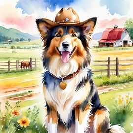 watercolor-painting-collie-cowboy-hat-midwest-countryside-farm-6cb6ac44aafa4772b344047b52af0cba