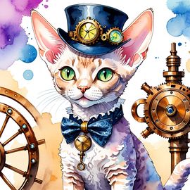 watercolor-painting-devon-rex-cat-steampunk-vibrant-detailed-anime-44e4c94e24364fcb9687e81696d8335f