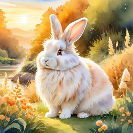 watercolor-painting-english-angora-rabbit-golden-hour-vibrant-colors-detailed-illustration-877b77275bf7478b8d2b19945127f1f1