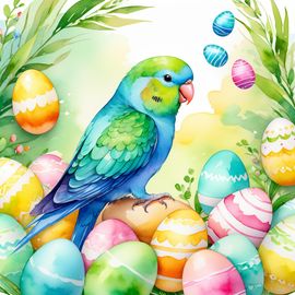 watercolor-painting-parrotlet-bird-vibrant-easter-scene-colorful-eggs-detailed-joyful-a01b3a4869c24323ba74450f7871278f