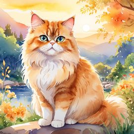 watercolor-painting-persian-cat-golden-hour-vibrant-colors-detailed-illustration-93d8f86b721f40d69e1dcd9dcace7582