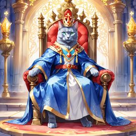 watercolor-painting-russian-blue-cat-king-magical-castle-crown-robe-throne-3c7cec3a6878450e977f305cf5610553