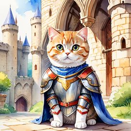 watercolor-painting-scottish-fold-cat-medieval-knight-vibrant-castle-de6ae06d5de34c76b85e691625b0dd5d