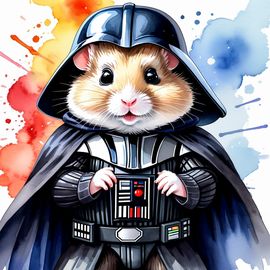 watercolor-painting-winter-white-russian-dwarf-hamster-darth-vader-star-wars-be274674e2f64375b68acbefafb8f454