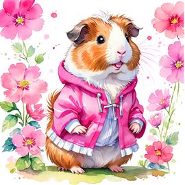 watercolor-peruvian-guinea-pig-pink-clothing-happy-vibrant-ceb1f3bc8f9044d59ef153d685da41bf