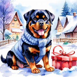 watercolor-rottweiler-winter-scene-stylish-e0455e4af5f24b02a40e4cf62030b135