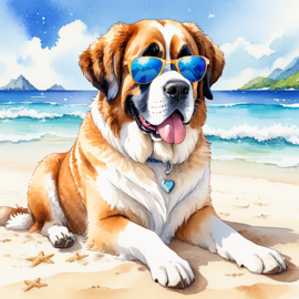 watercolor-saint-bernard-beach-sunglasses-767c969b8e4e497db65f637fcf41bd9b