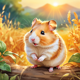 watercolor-syrian-hamster-golden-light-nature-bd33ff50906c46f2894febc26545b524