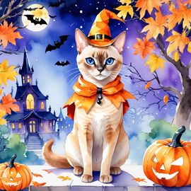 watercolor-tonkinese-cat-halloween-costume-pumpkins-af7c94707cf24696bd46e02f682d32f3